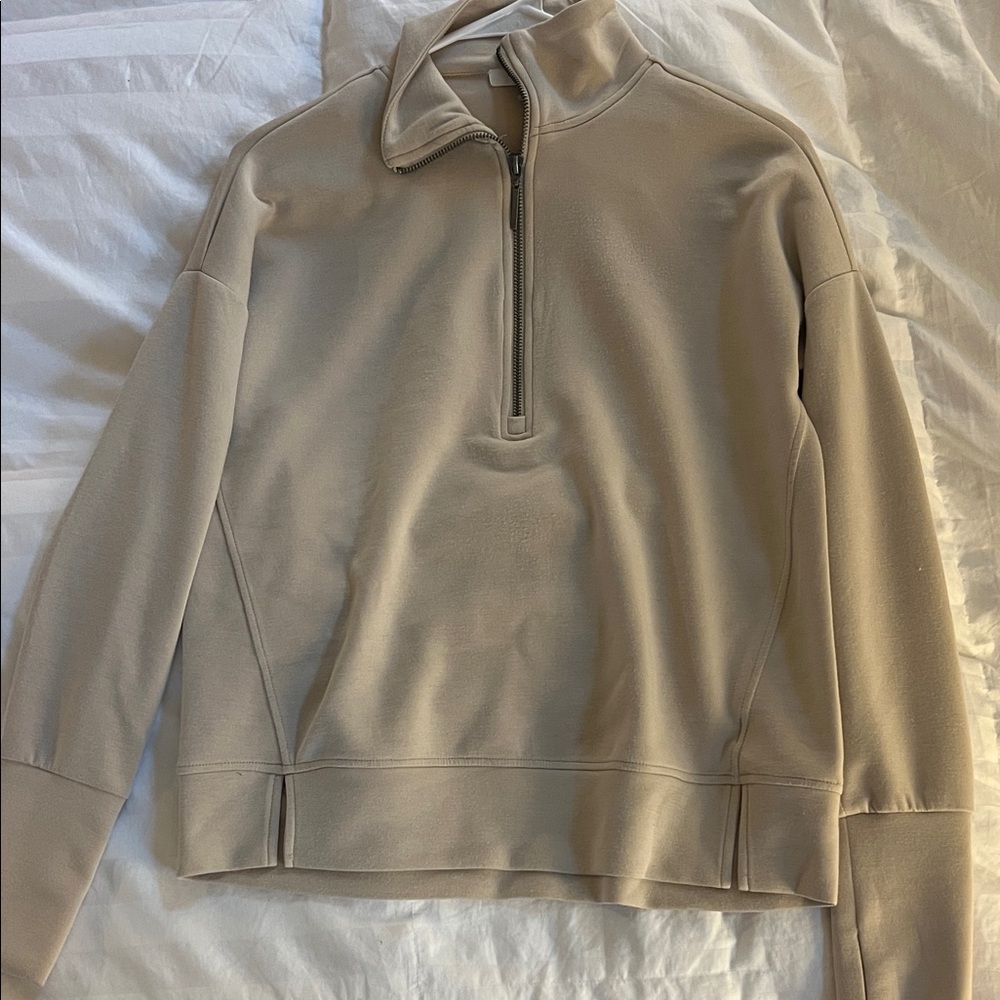 Women’s Beige Quarter-Zip Sweater